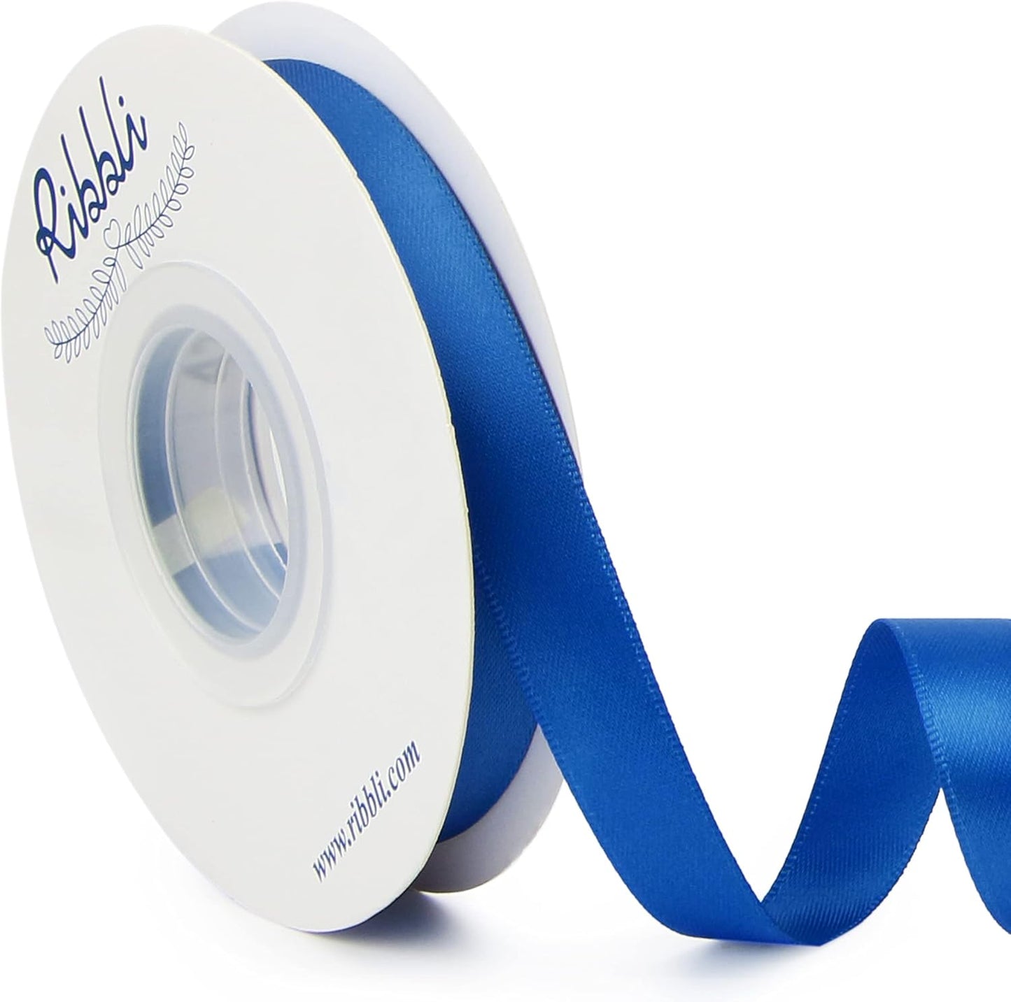 Ribbli Double Faced White Satin Ribbon,3/8” x Continuous 25 Yards,Fabric Ribbon use for Bows Bouquet,Gift Wrapping,Floral Arrangement