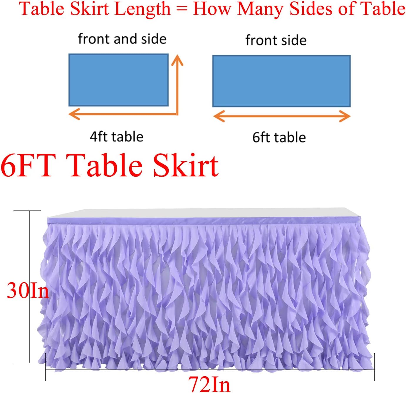 leegleri 6FT Tulle Ruffle Curly Willow Table Skirt for Rectangle or Round Tables, Under The Sea Ocean Blue Baby Shark Themed Tutu Table Skirt for Baby Shower, Birthday Party