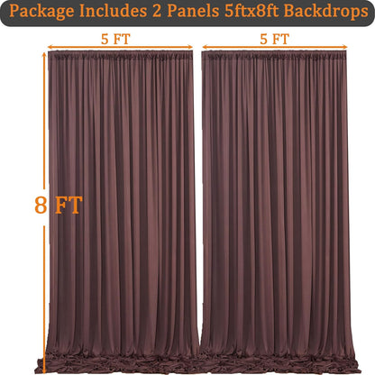 10ftx10ft Black Backdrop Curtains for Weddings Parties, Wrinkle Free 2 Panels Silky Polyester Photo Backdrop Drapes Back Drop Cloth Drapery for Birthday Mother'sDay Photography Background