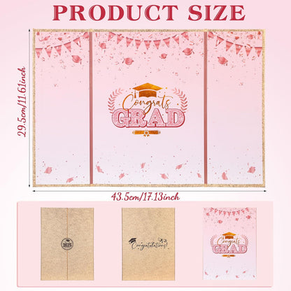 Engrowtic 2026 Graduation Guestbook Alternative Gold and Pink Guest Book Class of 2026 Congrats Graduation Party Decorations Grad Party Signature Board Card for College High School Graduate Gifts