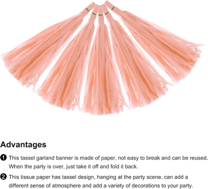 MECCANIXITY 20Pcs Light Blue Tassel Garland Banner with Rope Tissue Paper Tassels Party DIY Kits for Anniversary Wedding Birthday Party