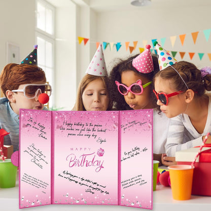 Crenics Black and White Birthday Decorations Women Men, Creative Birthday Guest Signature Book Alternative 18" x 12", Great Party Gifts for Girls or Boys