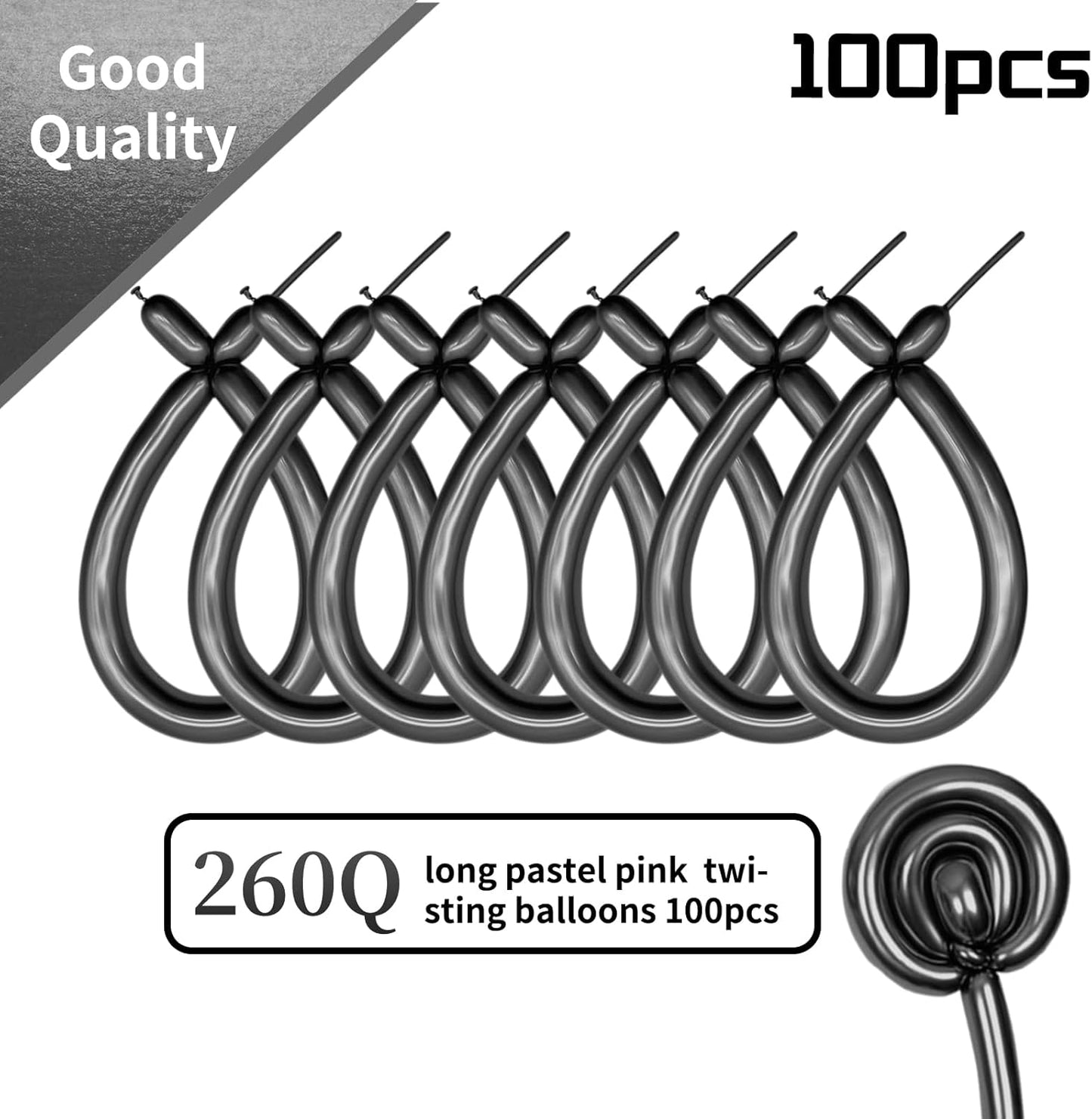260 Clear Long Balloons for Animals, Thickening Skinny Latex Twisting for Arch Modeling Magic Clown Birthday Wedding Party Decorations 100pcs