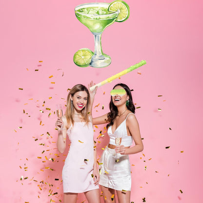 Gilprop Margarita Piñata with Stick Blindfold Tequila Wine Glass Adult Piñata Green Lemon for Margs Matrimony Bachelor Wedding Bridal Shower Photo Prop Funny Summer Birthday Party Supplies