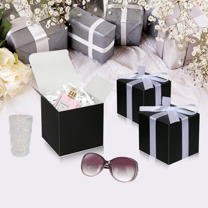 100 Pack Small Gift Boxes, 2x2x2 Inches Favor Boxes Gold Paper Gift Boxes with Lids for Presents, Crafting, Cupcake Boxes, Gifts, Candy Boxes for Wedding Party Bridal Shower Baby Shower Favors