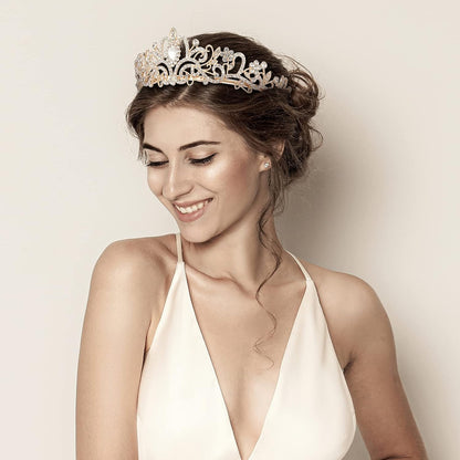 Crystal Tiara Crowns For Women Girls Princess Elegant Crown with Combs Women's Headbands Bridal Wedding Prom Birthday Party