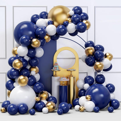 Black and Gold Balloons Garland Arch Kit, 134pcs Black and Metallic Gold Balloons with Different Size for 2026 Graduation Decorations, New Year, Birthday, Anniversary Party Decorations