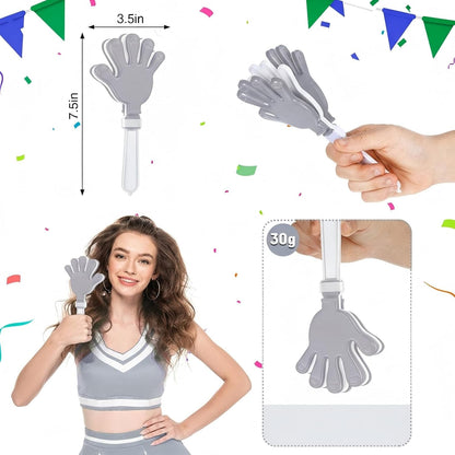 Junkin 48 Pcs Hand Clappers Bulk 7. 5 x 3. 5 Inches Noise Makers Party Favors Clapping Noise Maker Clacker for Birthdays Game Prizes Rewards Football Sporting Events Cheers Supplies (Black,White)
