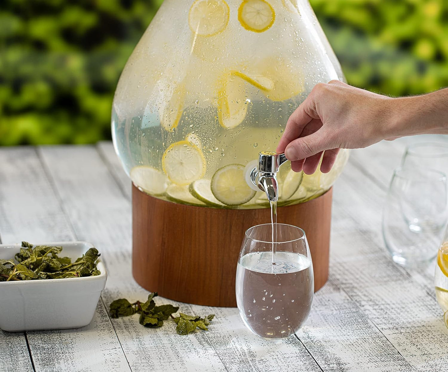 1.5 Gallon Glass Drink Dispenser for Parties 3 PACK Beverage Dispensers with Stand, Glass Water Jug Dispenser, with 18/8 Stainless Steel Spigot, Great for Party, Wedding, Picnic, BBQ Wicker Design
