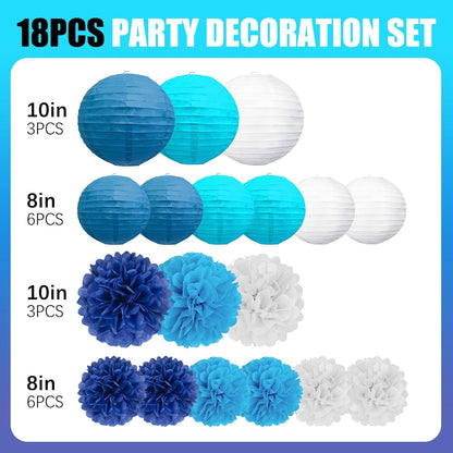 18 PCS Tissue Paper Pom Poms, Tissue Pom Poms Flowers, Sizes of 6", 10", 12", 14" Hanging Paper Flower Ball for Wedding, Birthday, Halloween, Christmas, Baby Shower Party Decor (Red Black Gold)