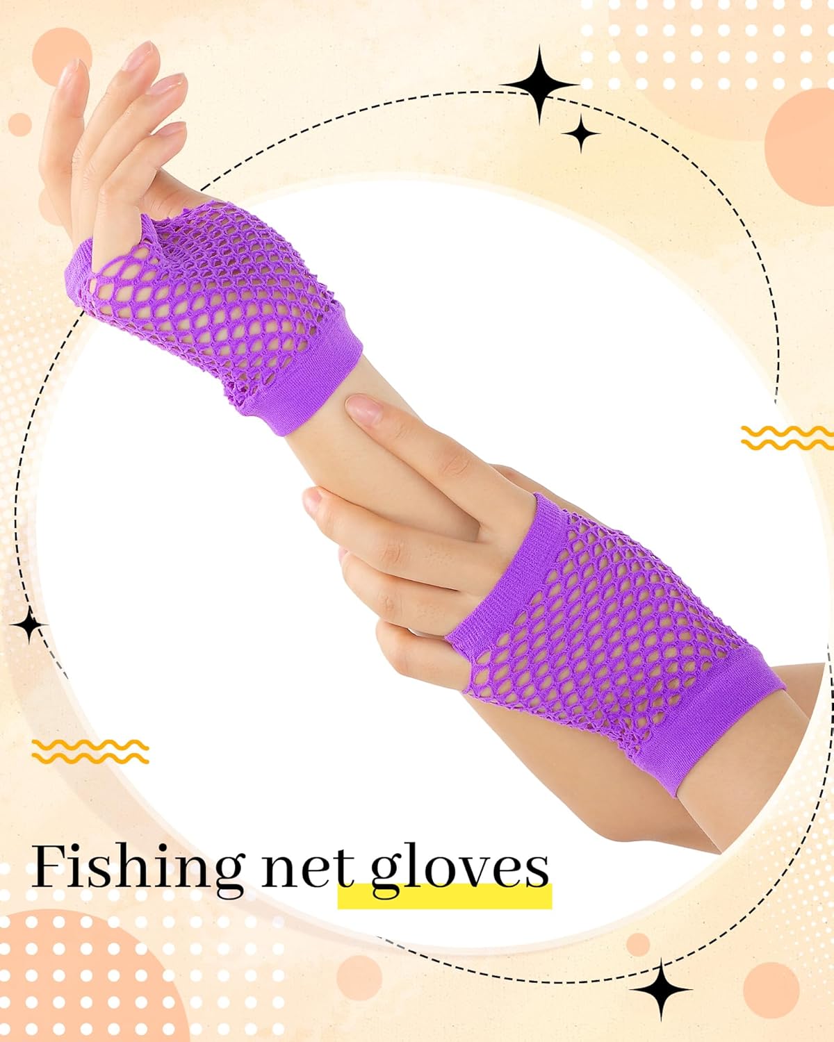 Blulu 80s Accessories Women Lace Headband Earrings Fishnet Gloves Necklace Bracelet for 80s Retro Party Halloween