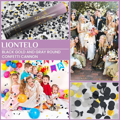 Confetti Cannon Rose Gold Confetti Poppers 12 Pack Confetti Party Cannon Bulk Pink Foil Party Poppers Shooters Mylar Popper for Wedding,Birthday,Graduations,New Year Celebration