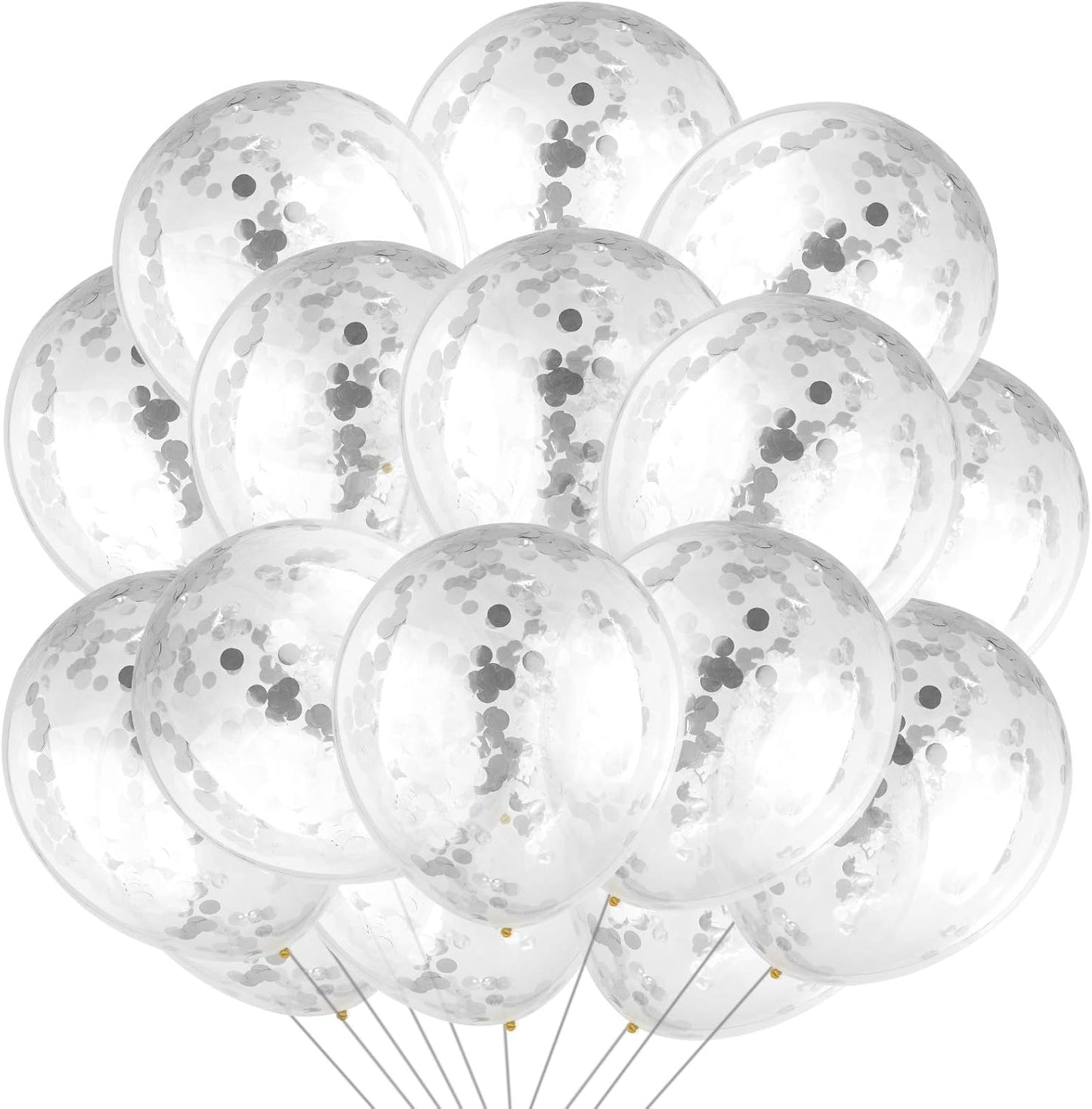 10 Pieces 18 Inch Glitter Confetti Balloons Paper Dots Confetti Shiny Latex Large Balloons for Birthday Wedding Party Decorations(Gold)