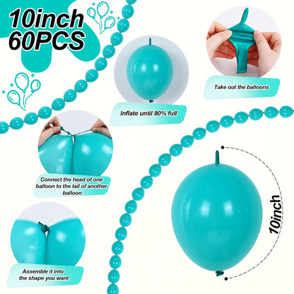 Gold Quick Link Balloons, 60PCS Linking for Balloon Wall Arch Chains, 6inch Linkable for Wedding Birthday Baby Shower Engagement Graduation Party Decorations