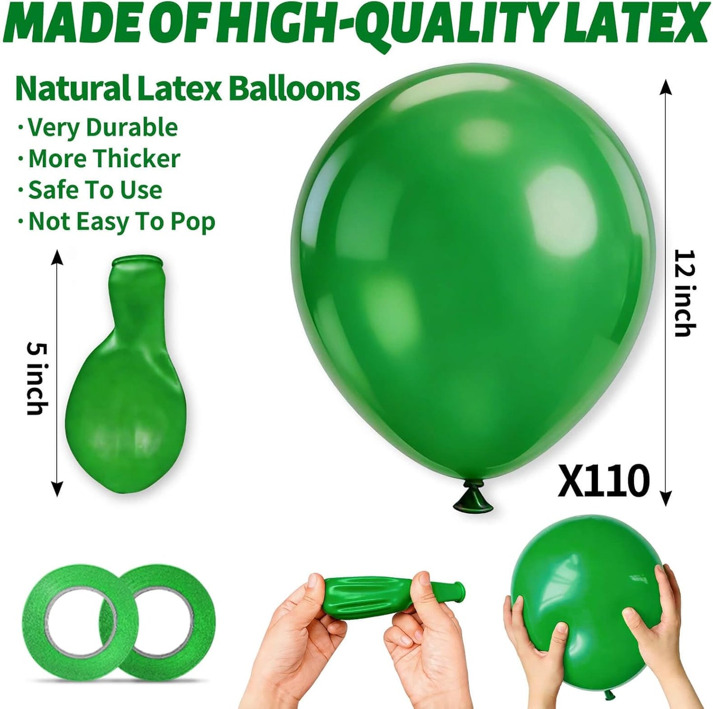 110pcs Black Balloon 12 inch, Black Latex Balloons for Birthday Party Baby Shower Wedding(with 2 Ribbons). - Colors B