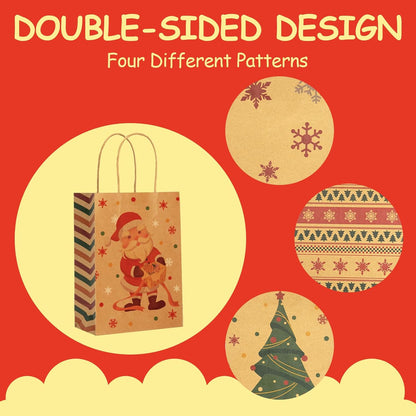 RACETOP 32 Pack Small Paper Gift Bags with Handles, 5.8"×3.2"×8.25" Kraft Paper Party Favor Bags Bulk for Kids Birthday, Baby Shower, Crafts, Wedding, Party Supplies (8 Colors)