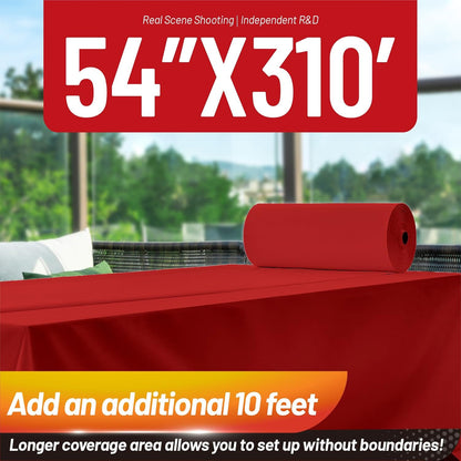 Plastic Table Cloth, 310 Ft X 54 in Disposable Tablecloth White Plastic Tablecloth with Any Cut Sliding Cutters Premium Table Cover Roll for Picnics, Parties, Birthdays, Weddings