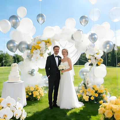 110pcs Black Balloon 12 inch, Black Latex Balloons for Birthday Party Baby Shower Wedding(with 2 Ribbons). - Colors A