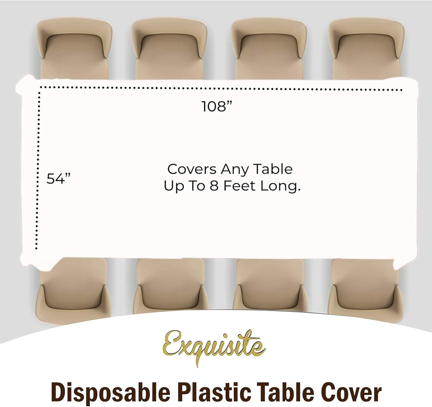 12-Pack Premium Plastic Tablecloth 54in. x 108in. Rectangle Table Cover - Dark Blue - Colors B