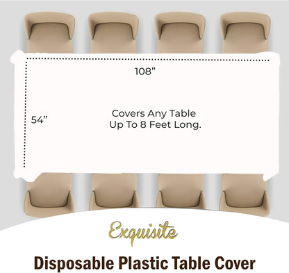 12-Pack Premium Plastic Tablecloth 54in. x 108in. Rectangle Table Cover - Dark Blue - Colors B