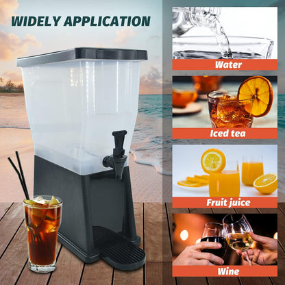 Beverage Dispenser 5 Gallon Drink Dispenser with Spigot, Juice Dispensers for Parties, Black Base