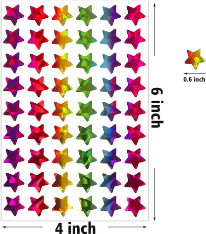 1620 Pcs Holographic Rainbow Small Star Stickers for Kids Reward, Behavior Chart, Student Planner and School Classroom Teacher Supplies, 0.6" Diameter