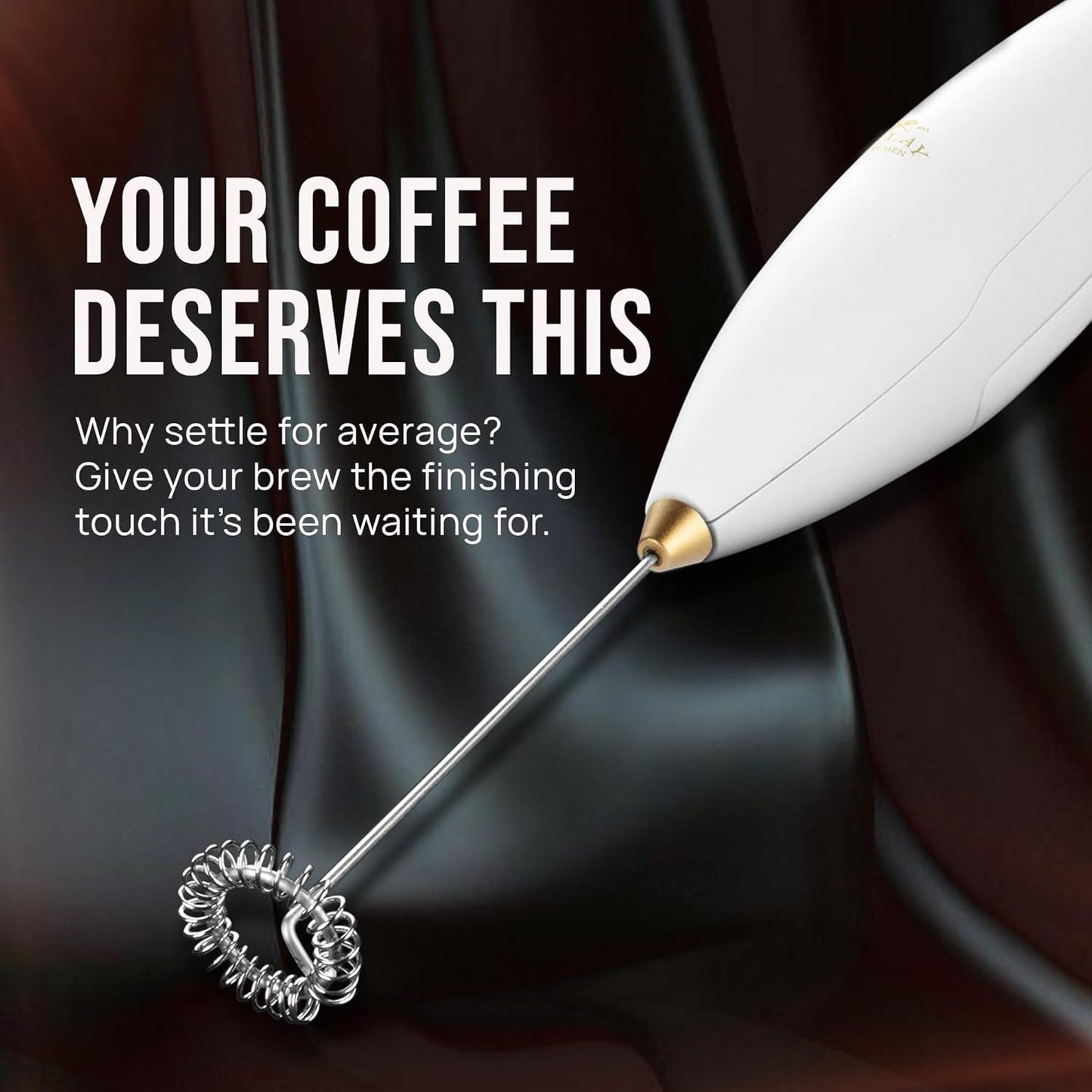 Zulay Kitchen Powerful Milk Frother Wand With Duracell Batteries - Ultra Fast Handheld Drink Mixer - Electric Whisk Foam Maker for Coffee, Lattes, Cappuccino & Matcha - Z1 Motor - Black - Colors C