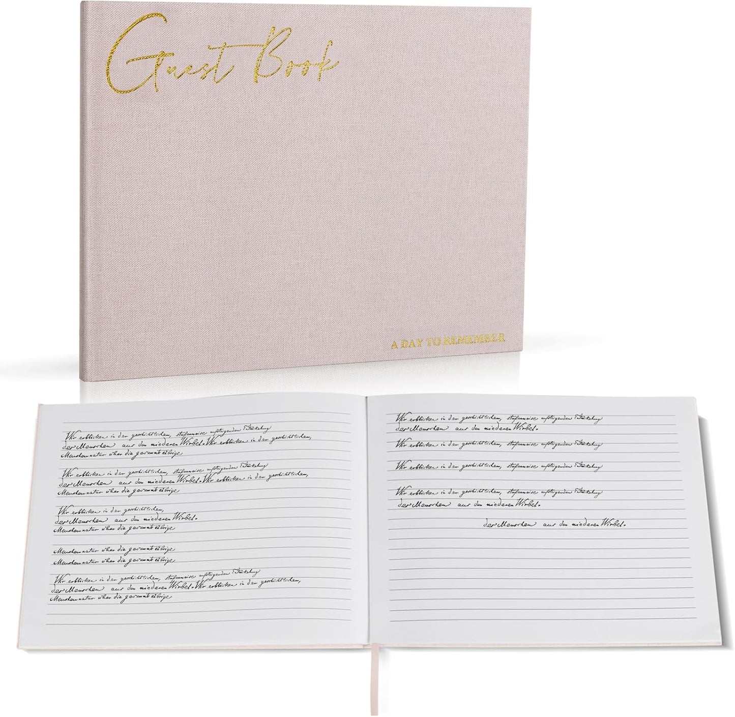 Utron Elegant Wedding Guest Book, Linen Guestbook to Sign in, Polaroid Guest Book for Wedding Receptions, Baby Showers, Birthdays and Special Events - Blank and Lined Acid Free Paper (Green)