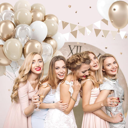 Light Pink and White Balloons, 60pcs 12inch Pearl Light Baby Pink Confetti White Balloons for Wedding Bridal Shower Baby Shower Pink Birthday Decorations