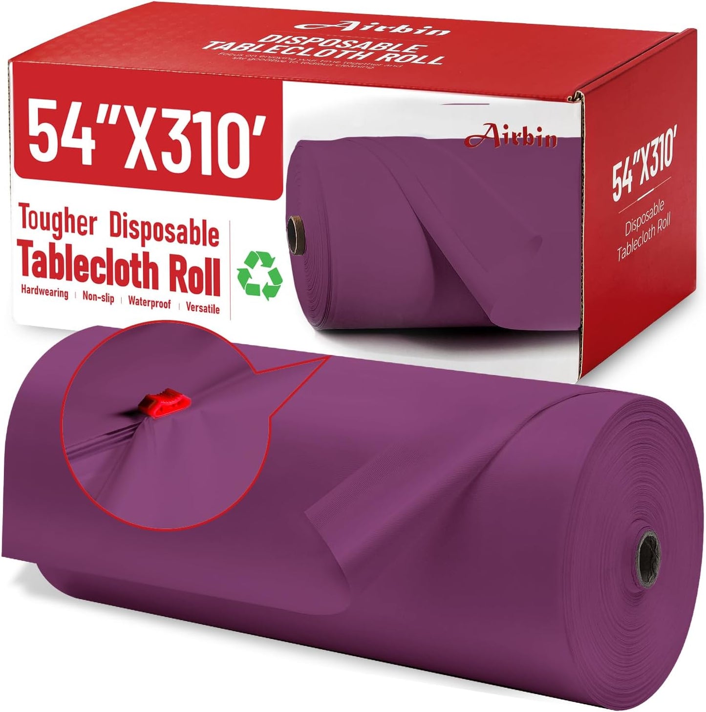 Plastic Table Cloth, 310 Ft X 54 in Disposable Tablecloth White Plastic Tablecloth with Any Cut Sliding Cutters Premium Table Cover Roll for Picnics, Parties, Birthdays, Weddings