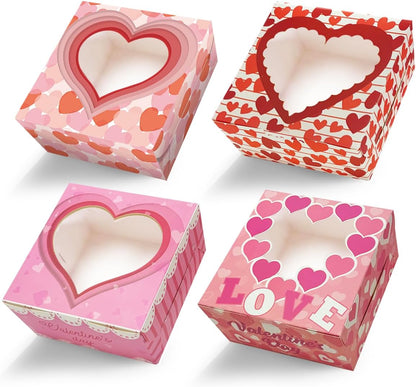 Bakepacker Brown 30-Packs Bakery Boxes with Window 6x6x3 inches Thick & Sturdy Macaroon Pastry Boxes Cookie Boxes for Bakerys