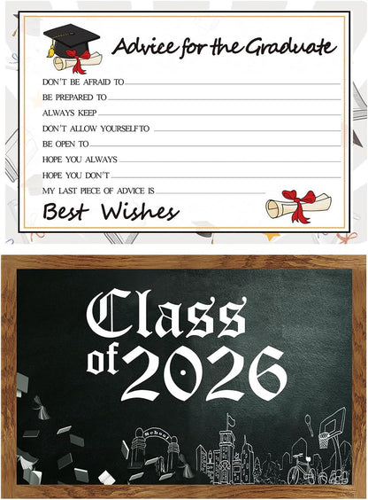 Graduation Advice Cards - 50-Pack Graduate Party Supplies 2026 Advice for the Graduate Decorations Party Favors Table Games Personalized Graduations Cards
