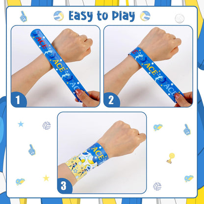 Serencatcher 48pcs Slap Bracelets Party Favors for Birthday Baby Shower Party Supplies Gifts