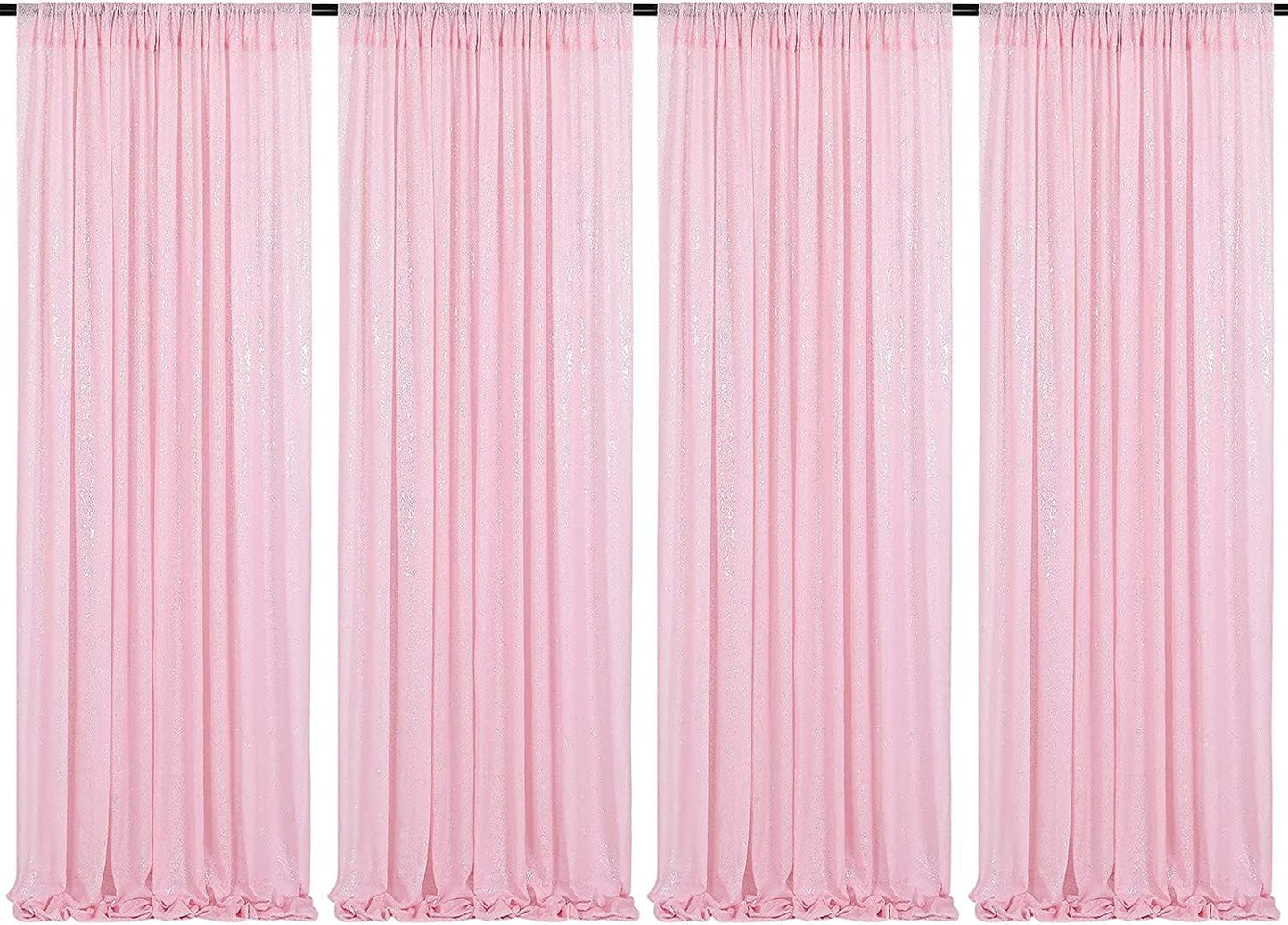 Poise3EHome Black Sequin Backdrop Curtains, 2 Panels 2FTx8FT Glitter Photo Booth Backdrop for Halloween Birthday Bachelorette Wednesday Twilight Party Decorations