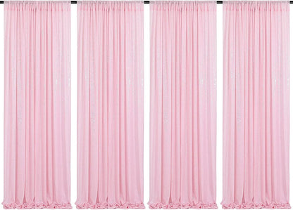 Poise3EHome Black Sequin Backdrop Curtains, 2 Panels 2FTx8FT Glitter Photo Booth Backdrop for Halloween Birthday Bachelorette Wednesday Twilight Party Decorations
