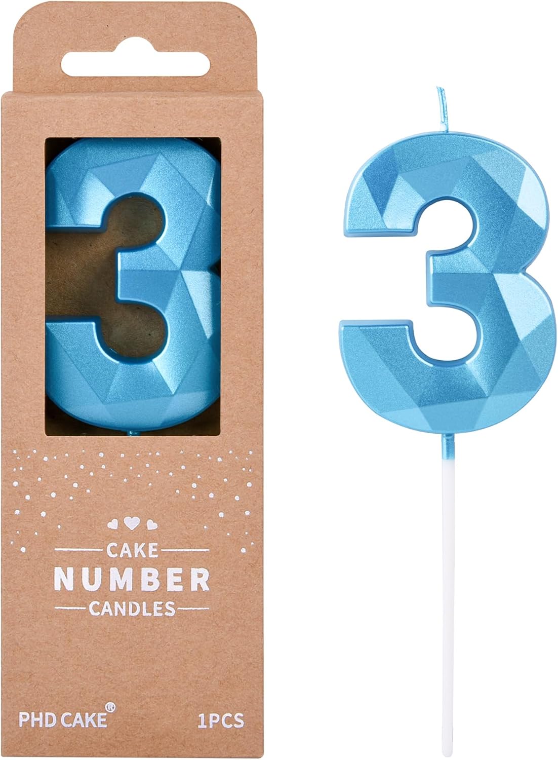 PHD CAKE 2.76 Inch Crystal Black 9 Number Birthday Candles, Black Number Candles, Cake Number Candles, Party Celebration