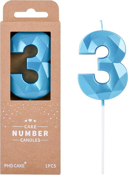 PHD CAKE 2.76 Inch Crystal Black 9 Number Birthday Candles, Black Number Candles, Cake Number Candles, Party Celebration