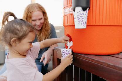 Igloo 5 Gallon Portable Sports Cooler Water Beverage Dispenser with Flat Seat Lid, Insulated Beverage Dispenser, Orange/White