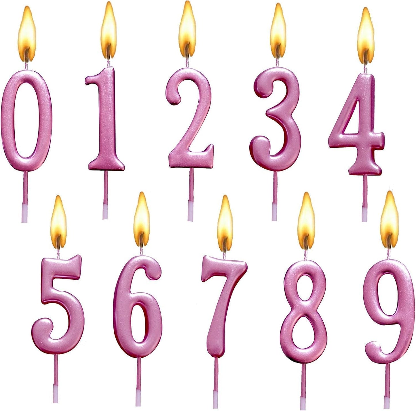 10 Pieces Birthday Numeral Candles, Cake Numeral Candle for Cake Decoration, Number 0-9 Cake Topper Candles Number 0 1 2 3 4 5 6 7 8 9 for Birthday Wedding Anniversary Party Celebration, Black