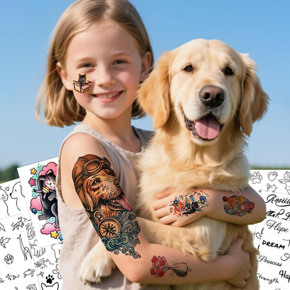 252+ PCS Glow Unicorn Princess Temporary Tattoo for Kids, 36 Sheets Rainbow Castle Candy Star Prince Fake Tattoos Sticker for Girls Boys, Luminous Birthday Magic Fairy Theme Party Favors Decoration