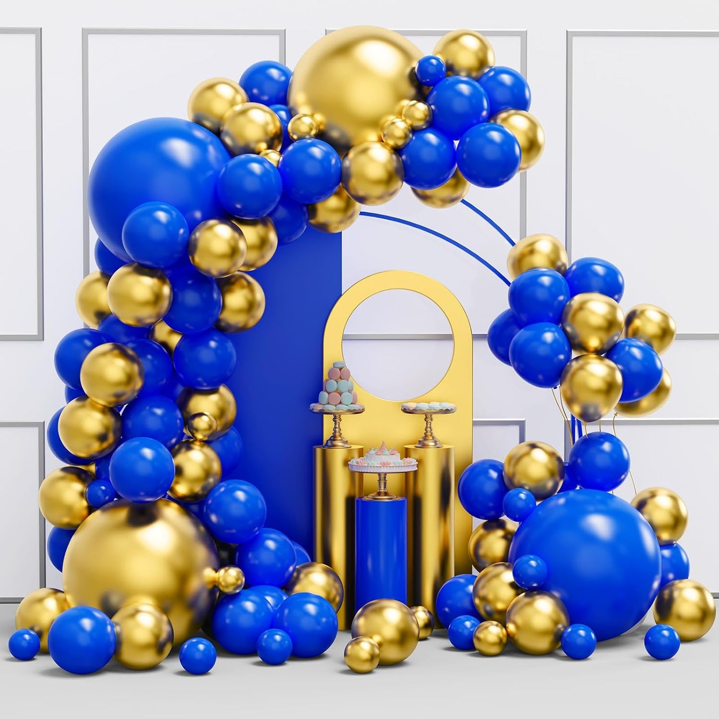 Black and Gold Balloons Garland Arch Kit, 134pcs Black and Metallic Gold Balloons with Different Size for 2026 Graduation Decorations, New Year, Birthday, Anniversary Party Decorations