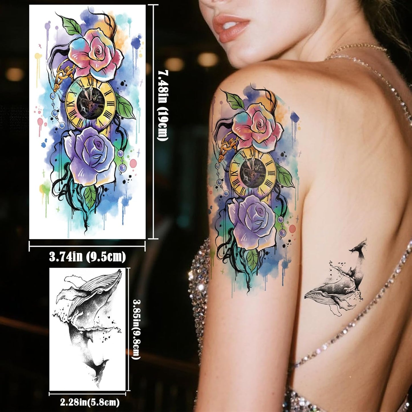 252+ PCS Glow Unicorn Princess Temporary Tattoo for Kids, 36 Sheets Rainbow Castle Candy Star Prince Fake Tattoos Sticker for Girls Boys, Luminous Birthday Magic Fairy Theme Party Favors Decoration