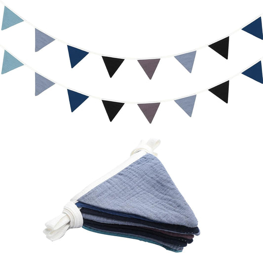 Oudain 2 Pcs Pennant Banner Flags Nursery Garland Triangle Bunting Flags Playroom Wall Decor Banner for Nursery Baby Shower Birthday Boho Wedding Party Event, Each 7.75 ft(Warm Color)
