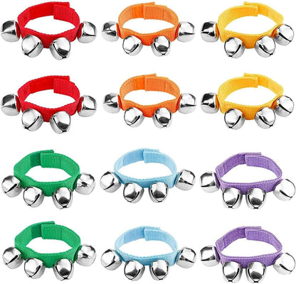 POPLAY 6 PCS Percussion Instruments, Wrist Bells Jingle Bells Musical Rhythm Toys