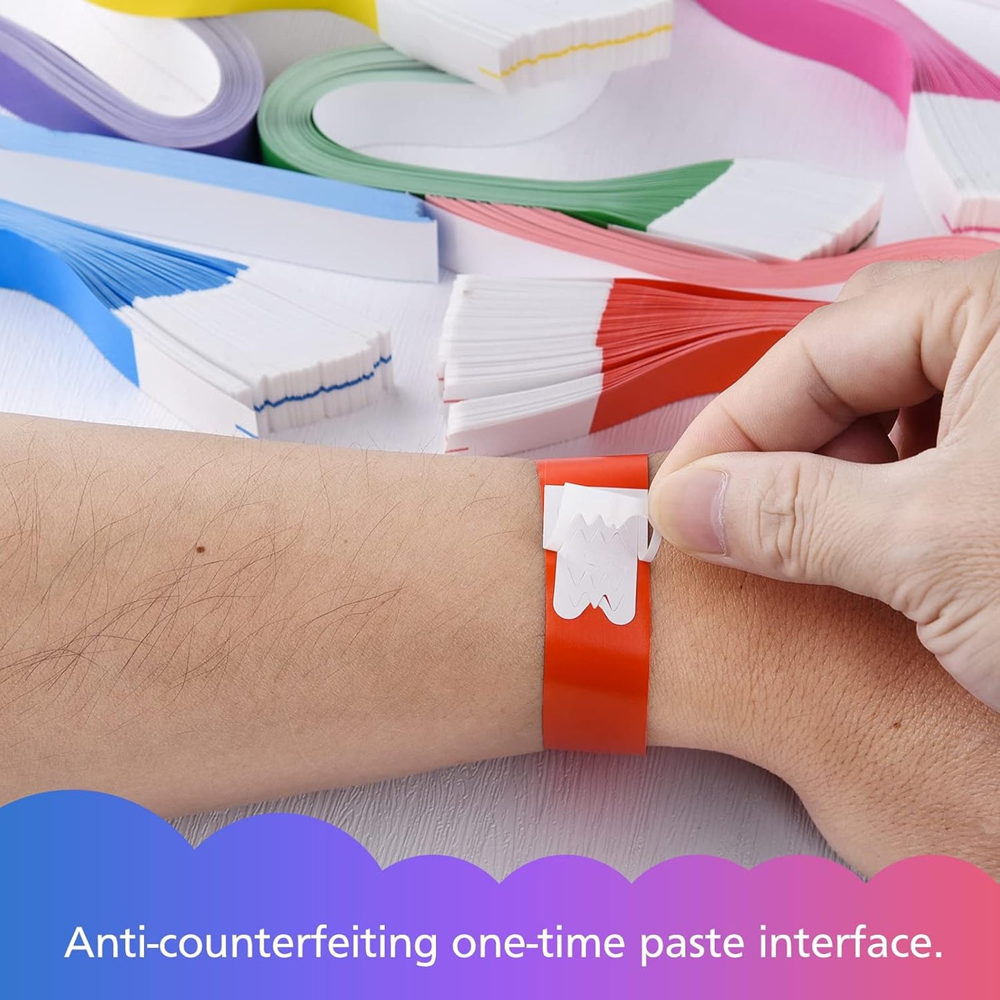 MIAHART Paper Wristbands for Events - 300 Pcs Gold Waterproof Party Arm Bands for Lightweight Concert Use