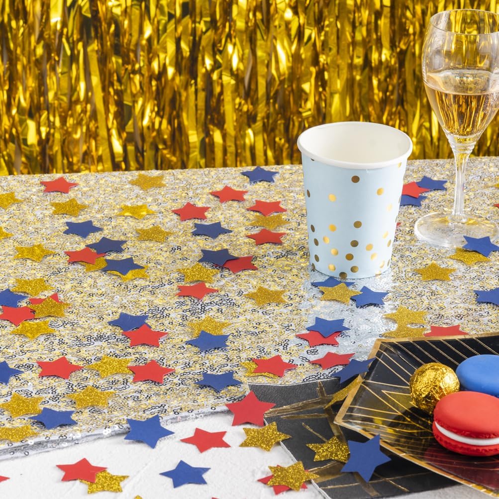 MOWO Glitter Five Stars Confetti Wedding Party Decor and Table Decor, 1.2’’ in Diameter (Glitter Gold,200pc)