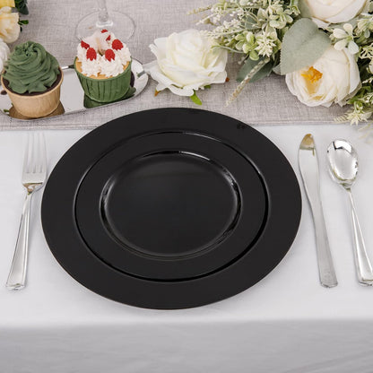 FLOWERCAT 60PCS White Plastic Plates - Heavy Duty White Disposable Plates for Mother's Day/Birthday Party/Wedding -serve for 30 guests Include 30PCS 10.25" & 30PCS 7.5" Plates for Party