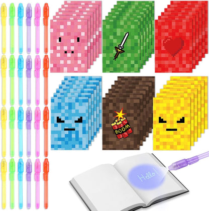 ZOIWA 48Pcs Outer Space Party Favors Notepads with Invisible Ink Pen Astronaut Party Favors Magic Spy Pens with Light Mini Space Notebooks for Kids Solar System Galaxy Party Gifts Goodie Bags Stuffers
