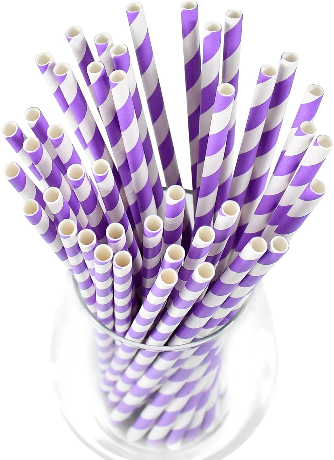 Disposable Paper Straws Solid Green - 7.75'' x 0.24'', 100 Counts - for Drinking, Beverage, Juice, Soda, Bar Supplies
