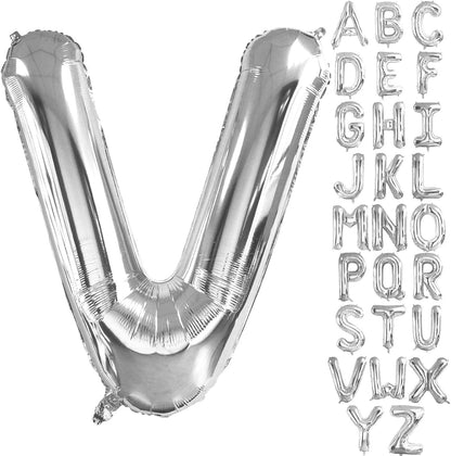 Lovoir 40 Inch Large Silver Letter M Balloons Big Size Jumbo Mylar Foil Helium Balloon for Birthday Party Celebration Decorations Alphabet Silver M